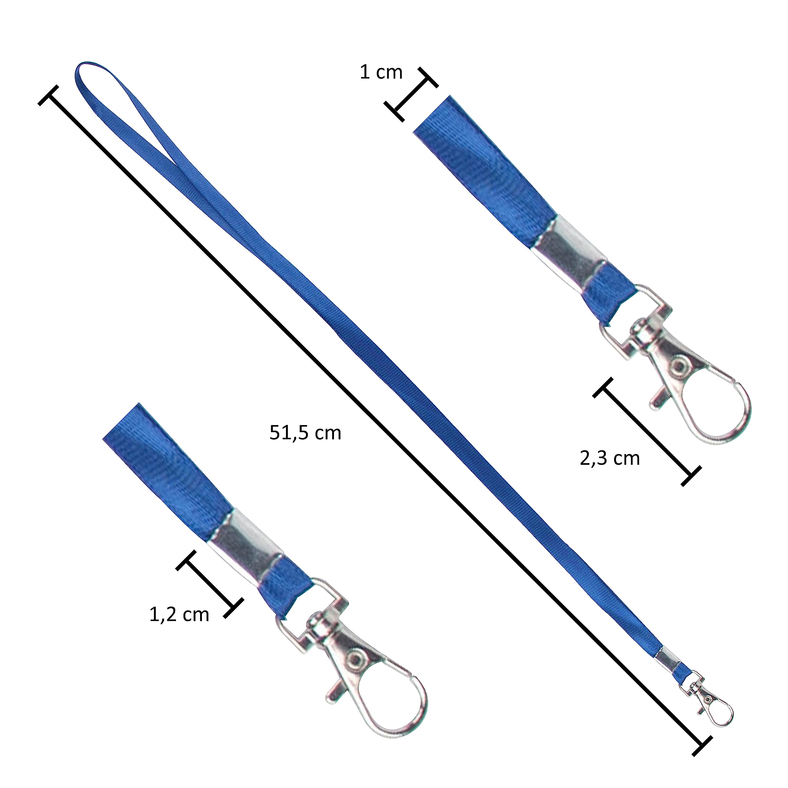 IBOO Juego de gargantilla con accesorio de clip de metal - Cordón para el cuello para la tarjeta de identificación del porta credencial (Azul, 100)