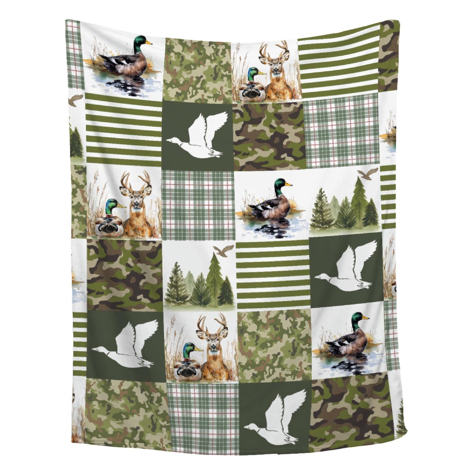 Wild Duck Mallard Throw Blanket, Ultra Soft Flannel Home Decor for Bed Couch Living Room, Duck Lover Gifts, 40