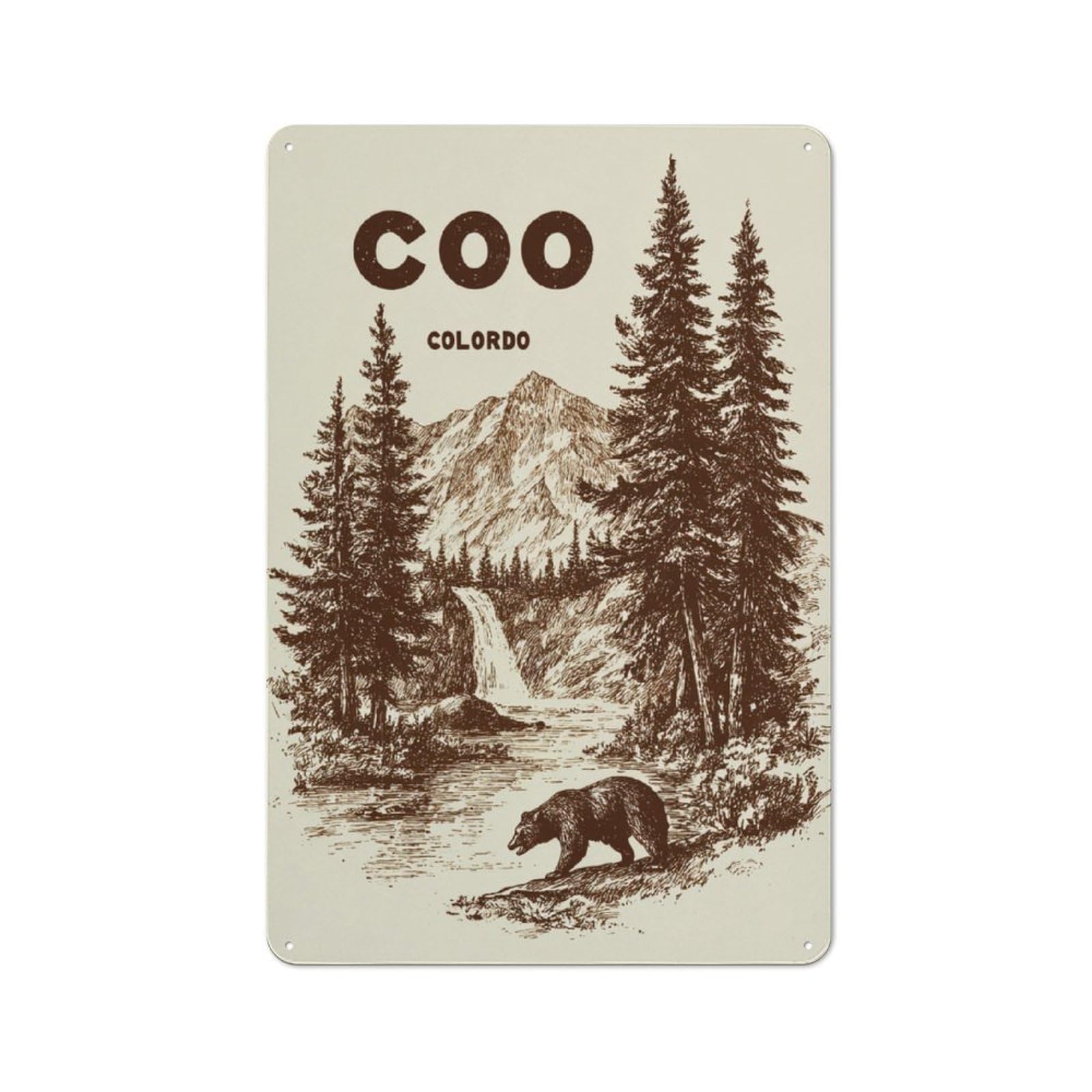 Junmoney Coo Colorado Wilderness Retro-Style Metal Sign 30X20cm For Studio Or Craft Room, Gift For Studio Decor Lovers During The Christmas Season