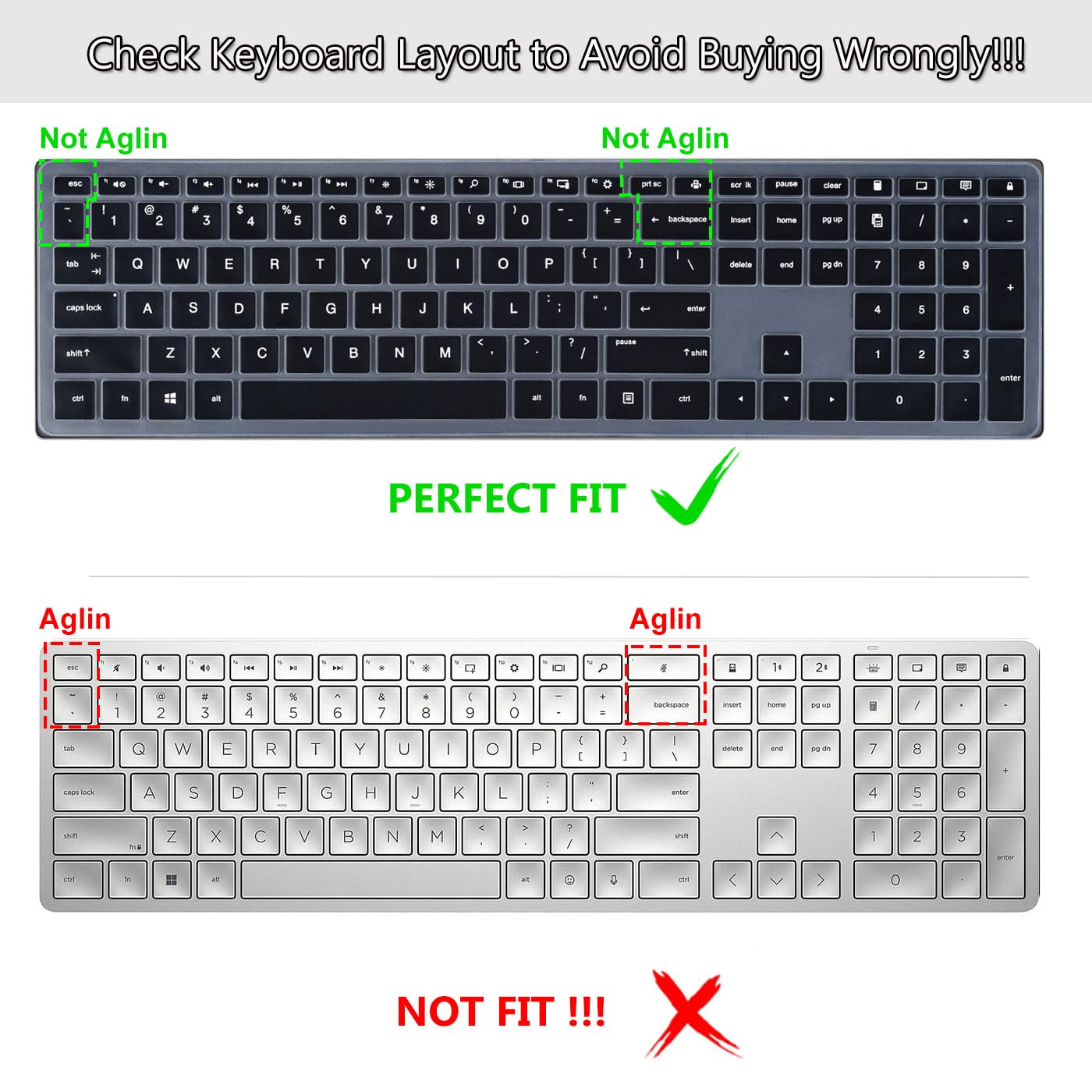 CASEDAO Keyboard Cover Skin for HP Pavilion 27