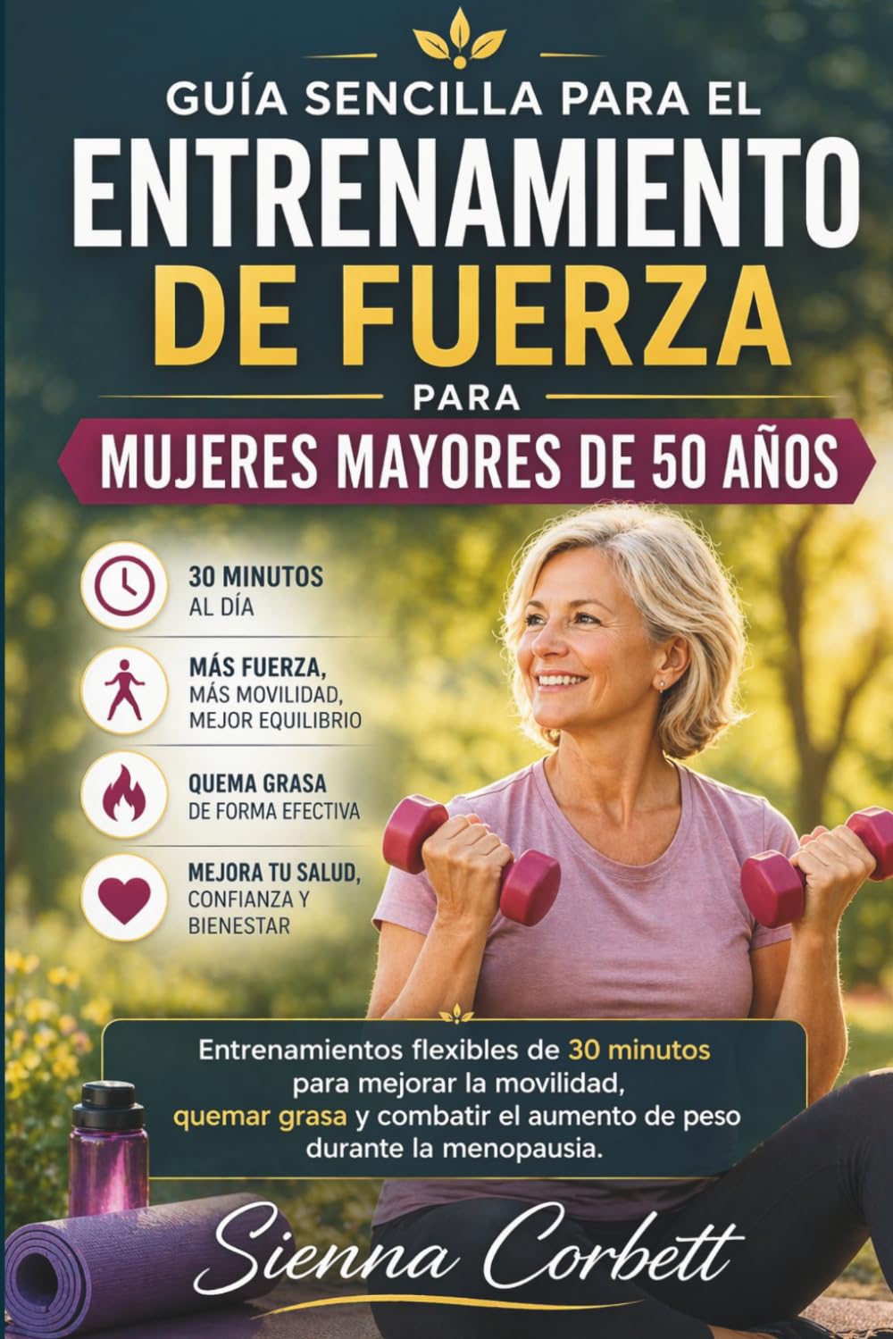 GUÍA SENCILLA PARA EL ENTRENAMIENTO DE FUERZA PARA MUJERES MAYORES DE 50 AÑOS: Entrenamientos flexibles de 30 minutos para mejorar la movilidad, quemar grasa y controlar el peso en la menopausia.