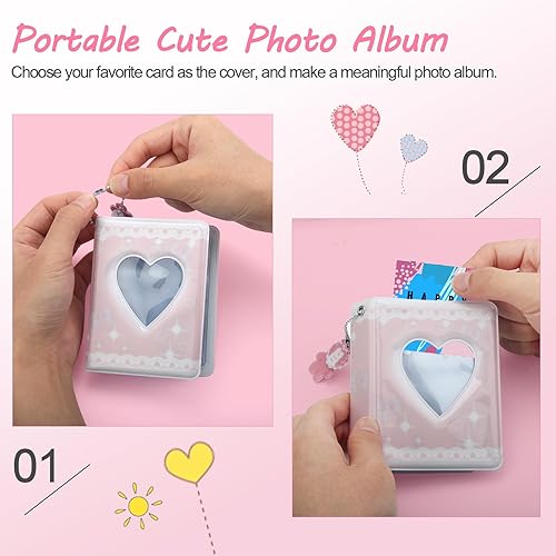 Miniatura 4 de Kpop - Carpeta para tarjetas fotográficas Kpop de 3 pulgadas, mini carpeta de tarjetas de fotos con 40 bolsillosdijes de cereza, álbum de fotos