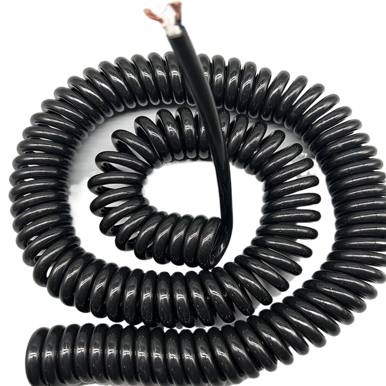 Hélice elástica, Cable de Alambre súper Suave 2 núcleos, Cable alimentación telescópico elástico Cuadrado,5mm, Bobina retráctil en Espiral Resorte(Stretch 4 Meter)