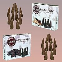 Vista 311 de TRUMIRI Incense Cones - Combo Pack of 20 Cone Incense - 10 Nag Champa + 10 Palo Santo - Insence Cones - Incense Cones Scented - Cone Incense Scents