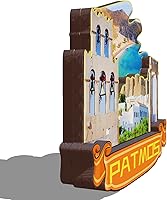 Vista 2 de Patmos Grecia - Imán de madera 3D para nevera, recuerdos coleccionables, decoración hecha a mano, artesanías 4