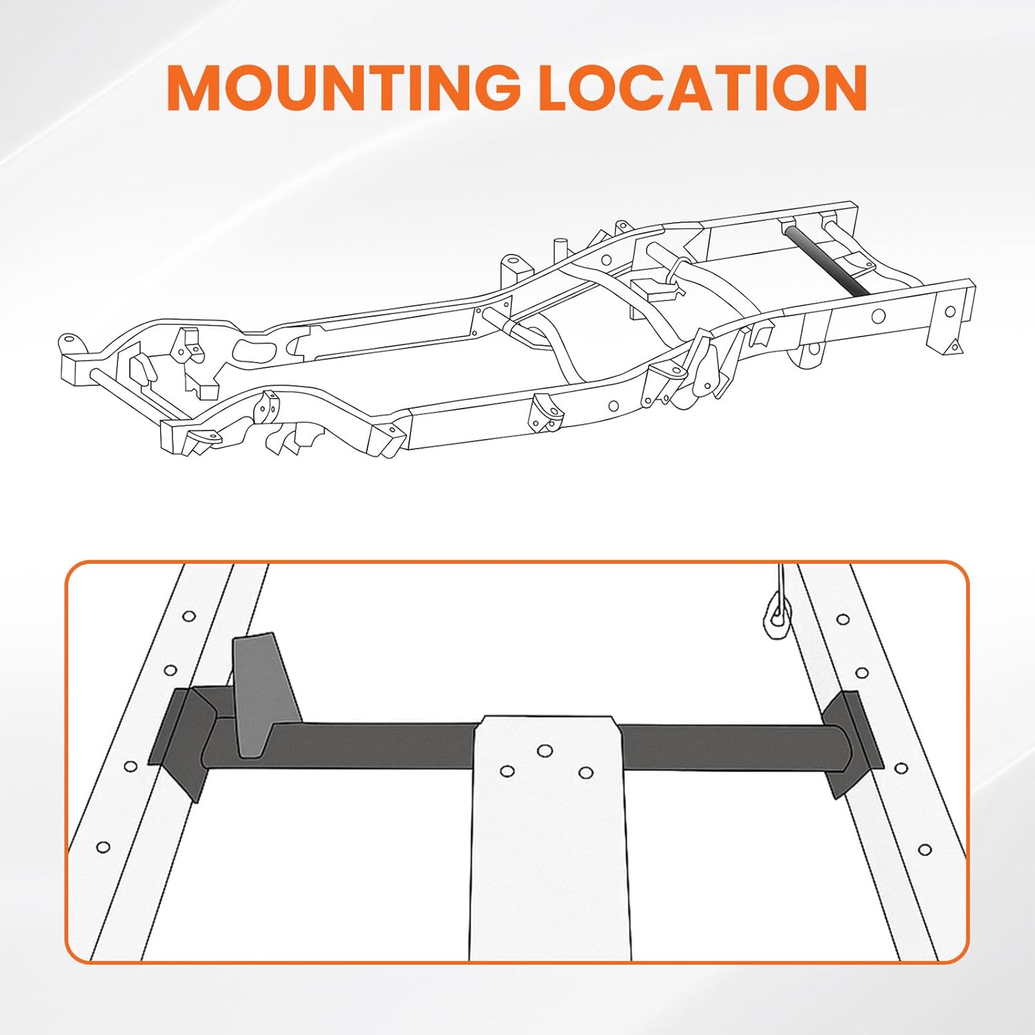 Rear Upper Shock Mount Crossmember with Bracket Fit for 2007-2014 Chevy Silverado 1500 & GMC Sierra 1500