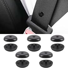 5 Pairs Seat Belt Stop Buttons,Anti-Slip Car Seat Belt Clips & Retainers,Universal Seatbelt Buckle Stopper from Sliding Down No Welding Required Black