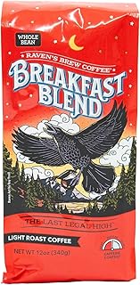 Raven's Brew Coffee Light Roast Whole Bean - Breakfast Blend 12oz