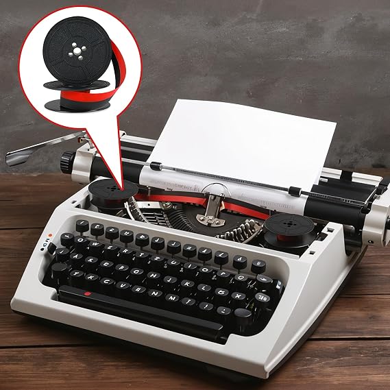 2 Pairs Universal Typewriter Ribbon, 1/2 Inch Wide Black and Red Ink Ribbon