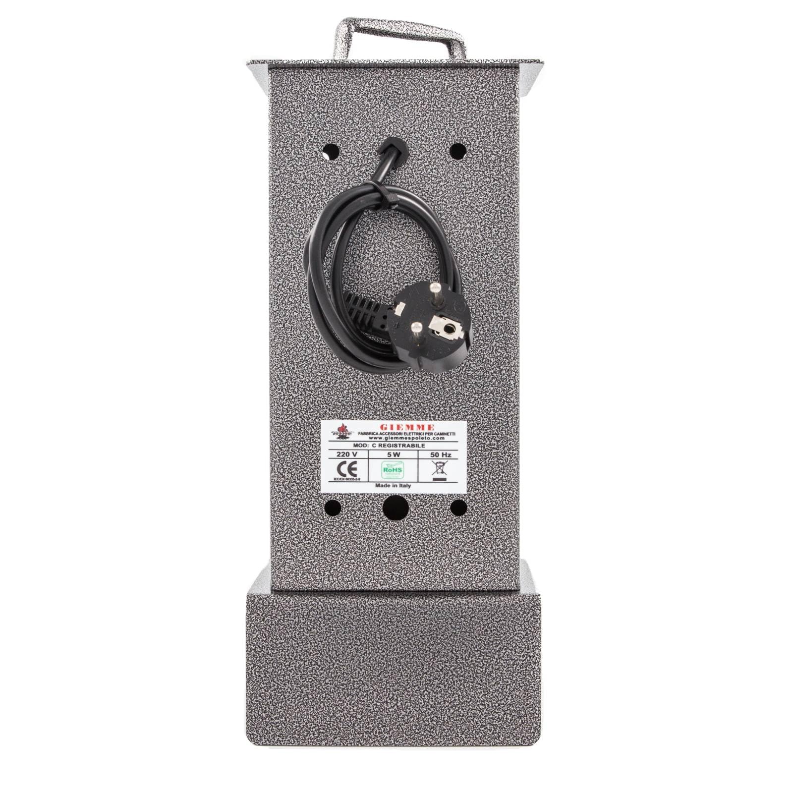 GIEMME Girarrosto da Camino o Barbecue C Registrabile, 5 W, Portata max 6 kg, 1 Spiedo 70 cm, 2 fermacarne inox