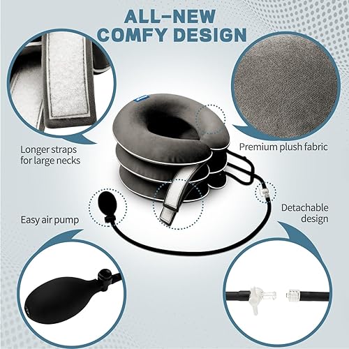 Vista 35 de Dispositivo de tracción cervical para alivio instantáneo del dolor de cuello S. Gris