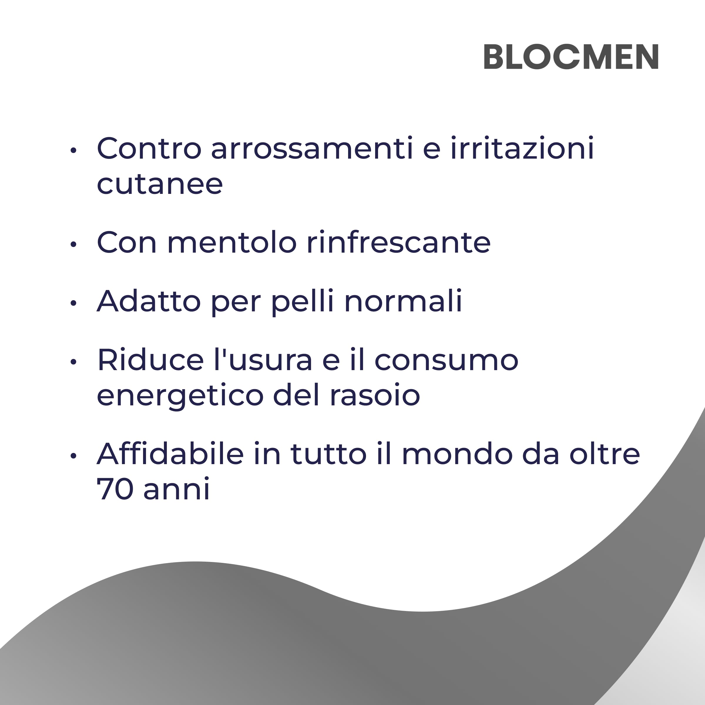 BLOCMEN Original Stick di cipria per una rasatura a secco delicata ohne irritazioni 60g - pre-barba con mentolo per uomo