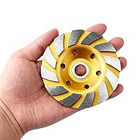 Vista 4 de 3 piezas de piedra de hormigón de 4 pulgadas de cerámica Turbo diamante pulido taza rueda, 12 Segs Heavy Duty Angle Grinder Wheels para amoladora