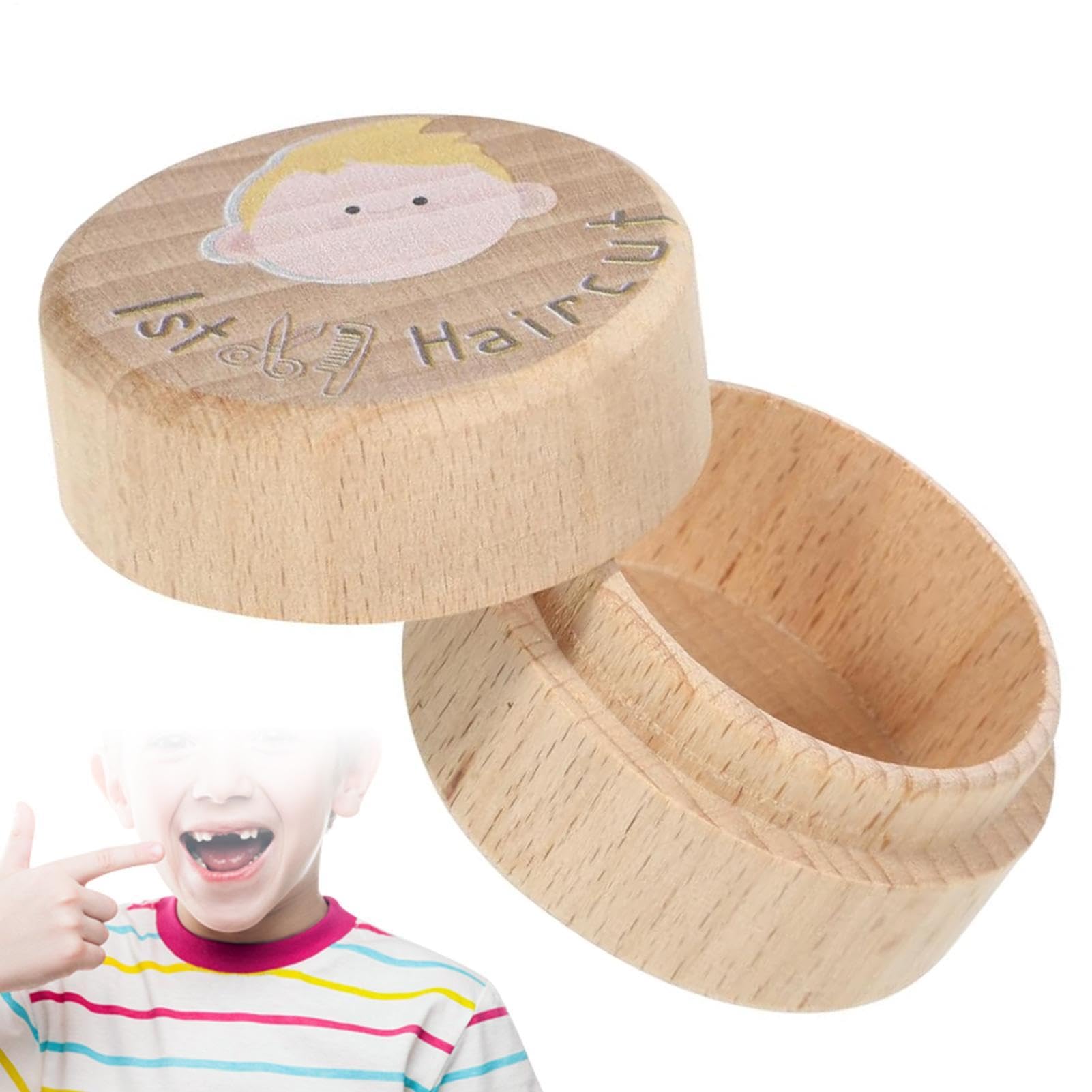 Decorative Rustic Babys Keepsake Box Wooden Haircut Storage Container First Haircut Keepsake Box Hair Memorial Storage Boxs Present For Showers And Birthdays