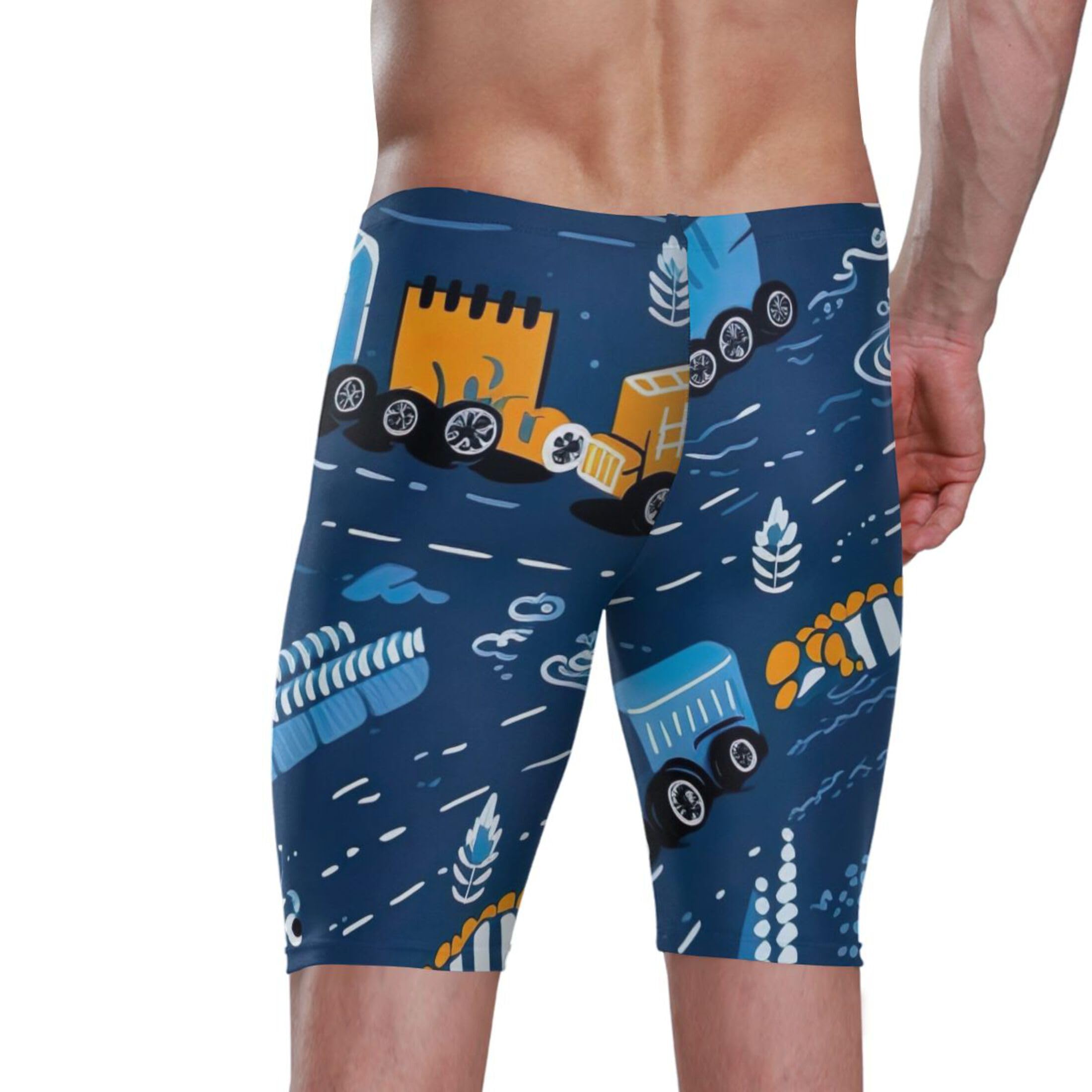 UMIRIKO Cute Car Swim Jammers for Men Athletic Durable S B0400864