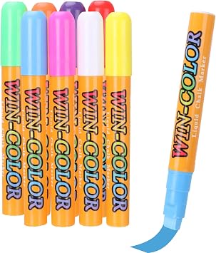 8 Pack Jumbo Window Markers for Cars 10mm Liquid Chalk Pens Erasable,Chalk Markers 8 Colors, 3-In-1 Tips,Window Chalk for Glass, Chalkboards,Menu,Bistro Chalk