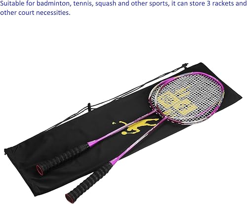 Miniatura 6 de Bolsa de raqueta de bádminton  Bolsa de tela de terciopelo con cordón, bolsa de almacenamiento para raqueta, para hombres, mujeres, jugadores,