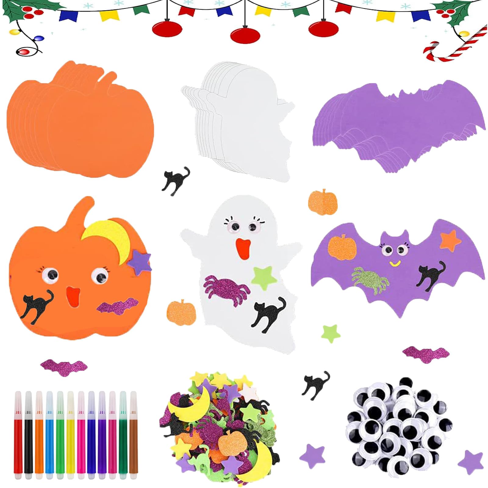 LIVESTN Citrouilles En Mousse Halloween Kits, 32 Pièces Halloween