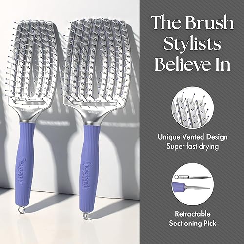 Miniatura 4 de Olivia Garden Cepillo de dedo para el cuero cabelludo abrazando y ventilado cepillo de pelo (kit de 3 piezas)
