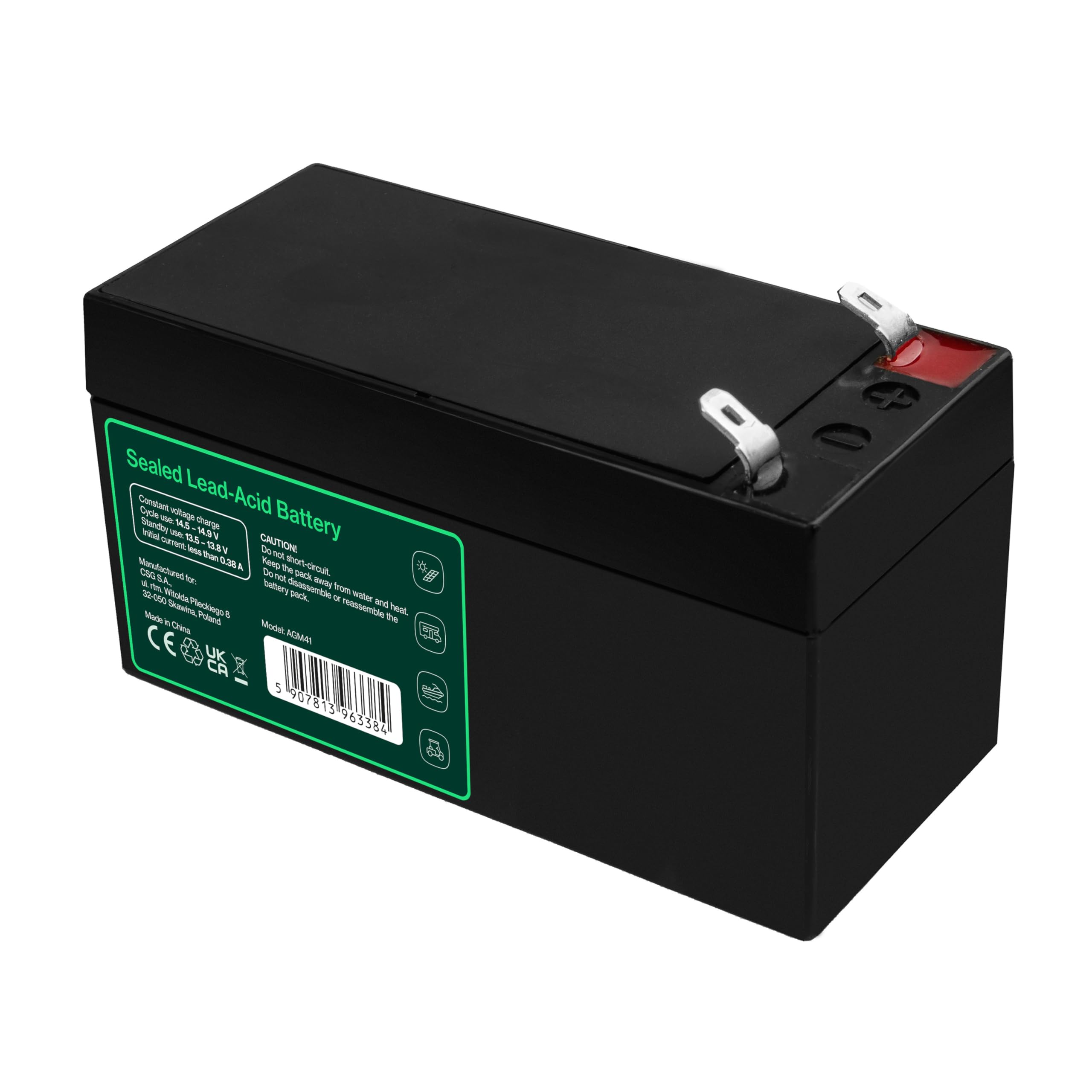 Greencell Accu loodaccu Gel AGM 4V 4Ah batterij batterij voor USV loodgel accu verzegeld lood-zuur batterij VRLA cyclusvaste alarminstallatie speelgoed viskalkassa handlamp zaklampen weegschaal