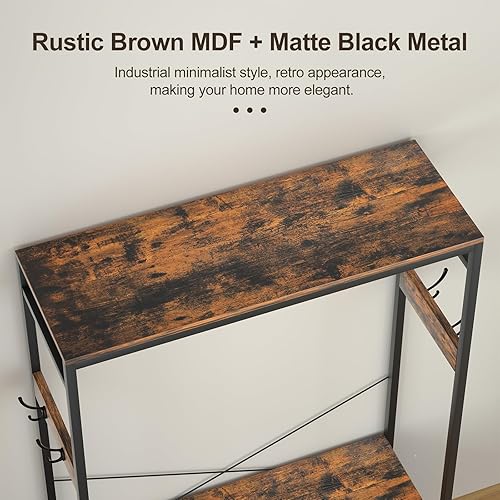 Miniatura 5 de Perchero independiente para colgar ropa, organizador de armario resistente con 4 cajones, 4 ganchos y estantes, almacenamiento de armario para