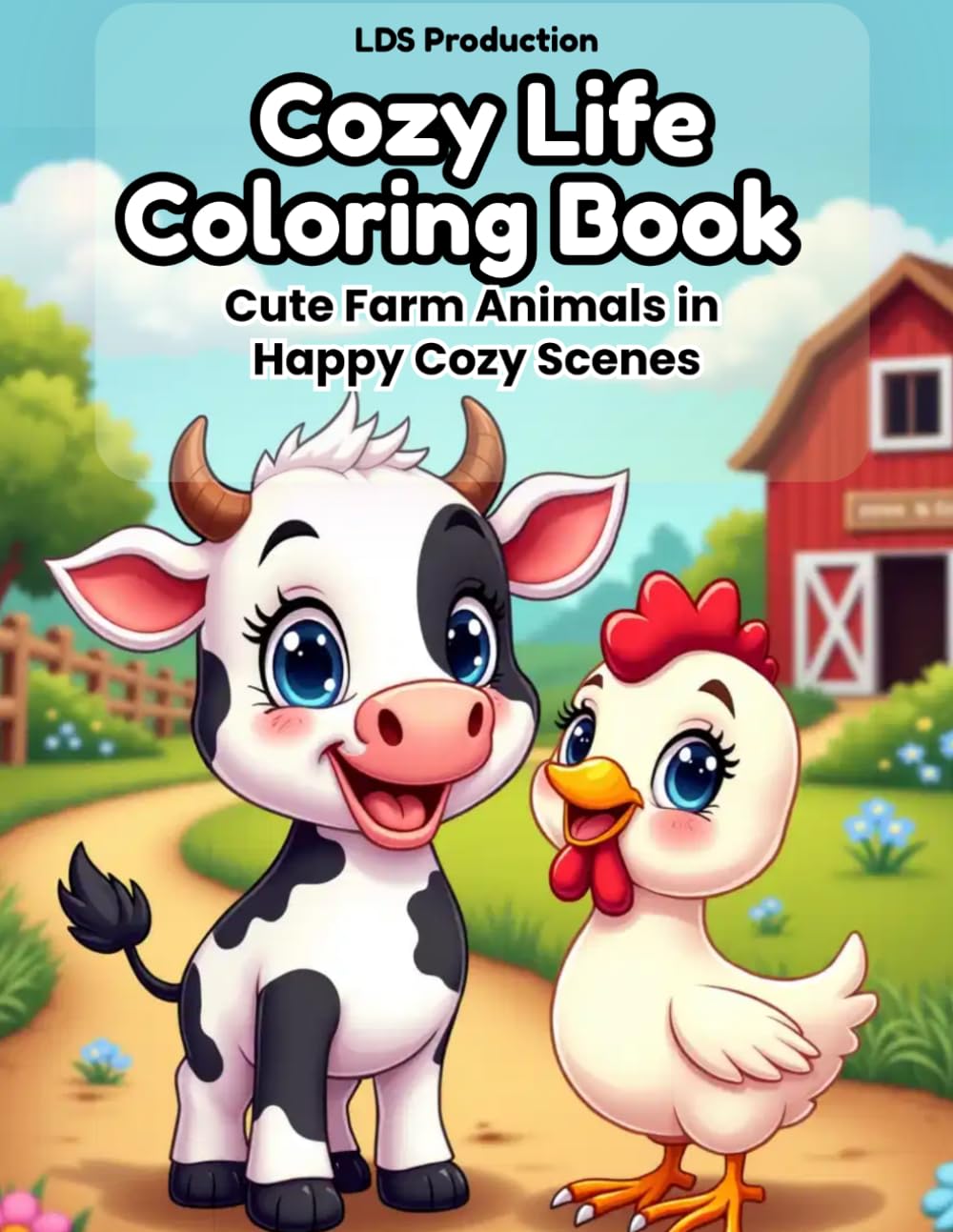 Cozy Life Coloring Book: Cute Farm Animals in Happy Cozy Scenes: Bold and Easy Coloring Pages for Relaxation (Cozy Life Coloring Series)