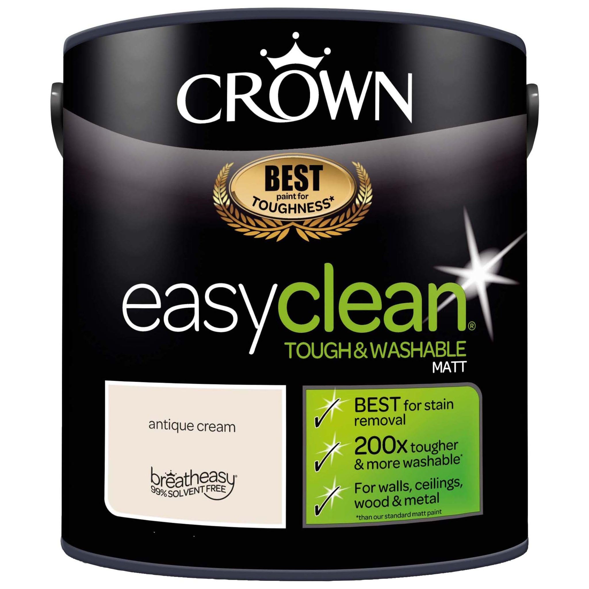 Wallpaper Empire Antique Cream Crown Easyclean Matt Emulsion Paint 5L – Washable & Wipeable Interior Wall Paint