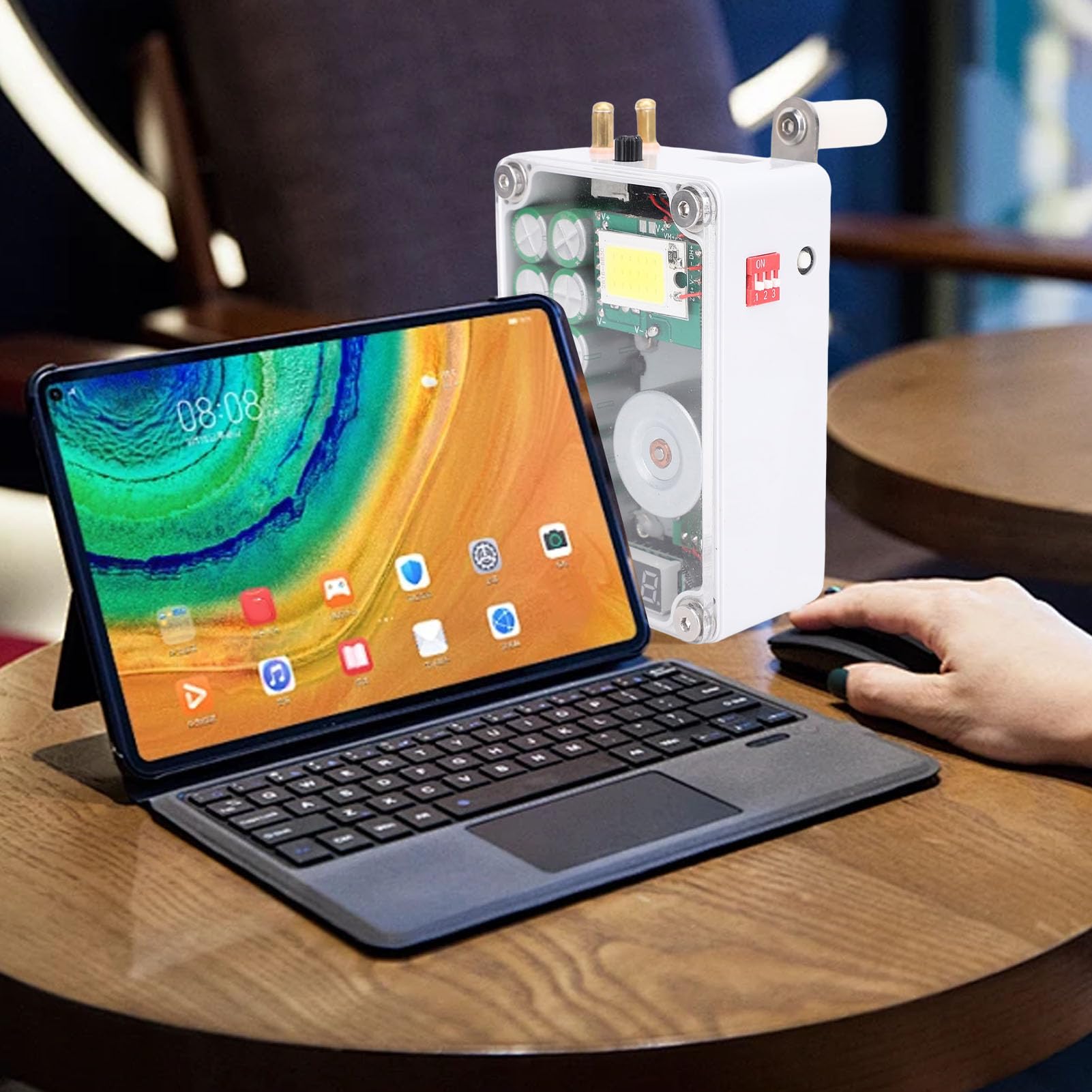 Bewinner Generatore Portatile a Manovella Caricabatterie USB Ad Alta Efficienza Energetica per attività All'aperto Smartphone Tablet