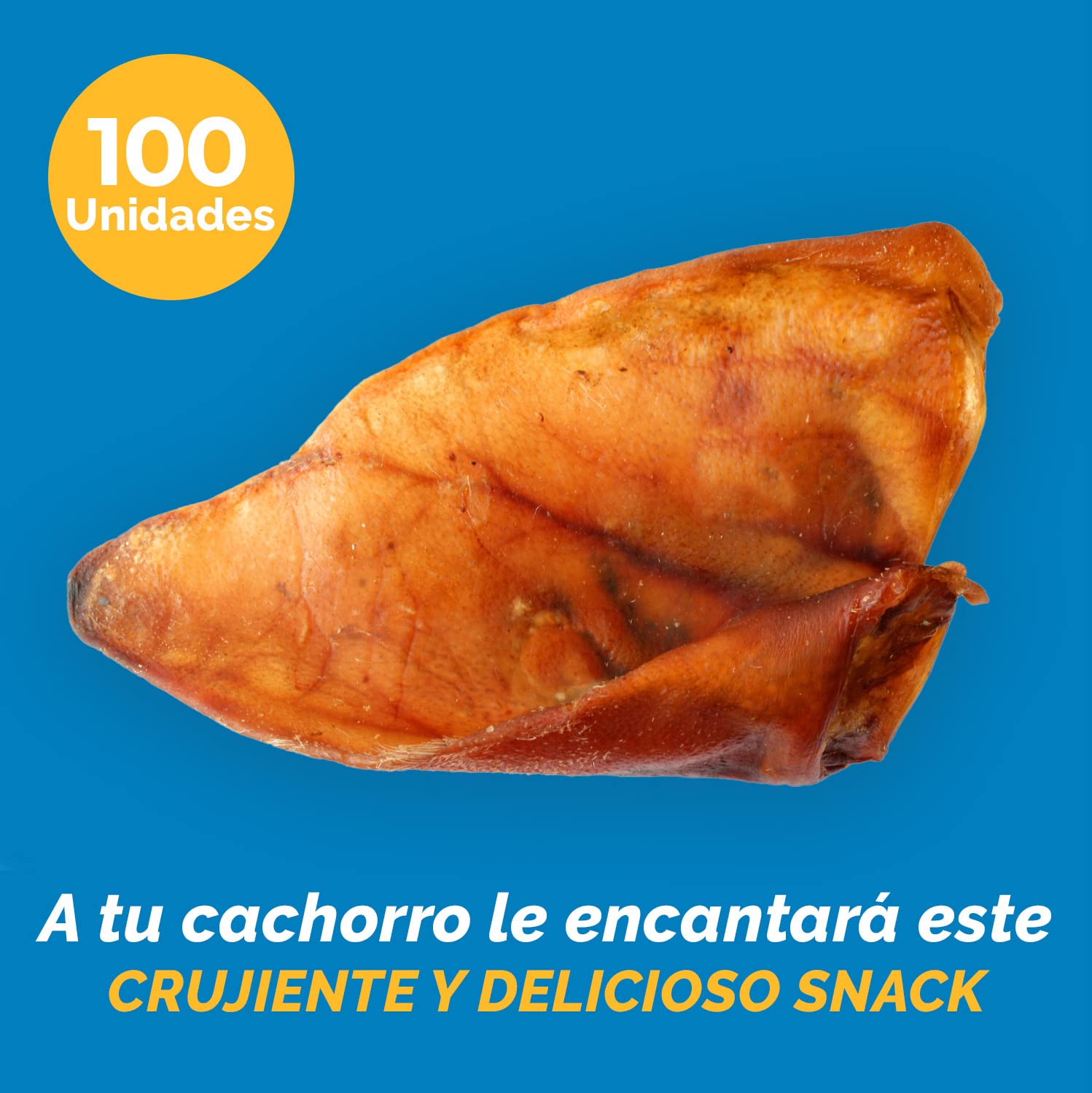 123 Treats Orejas de Cerdo Enteras para Perros masticables - Orejas de Cerdo 100% Naturales golosinas para Perros (100 Unidades)