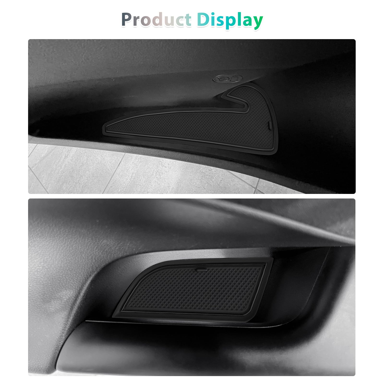 GAFAT Compatibile con Hyundai Kona SX2 Hybird (Benzina-Elettronica) 2024 2025 2026 Tappetini Antiscivolo, Kona 2025 Tappetino in Gomma per Console Centrale, Cuciture Porte, Kona SX2 Accessori (Nero)