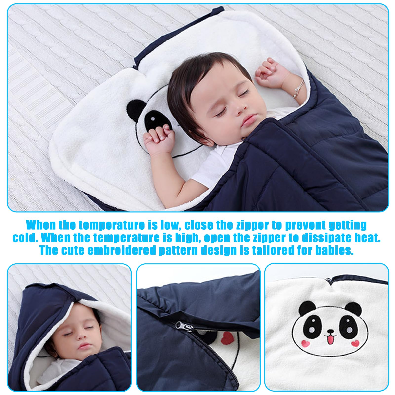 Qooloo Sacco Termico Passeggino Universale, Coprigambe Passeggino, Sacco Termico Passeggino Invernale, Cappuccio, Impermeabile, lavabile