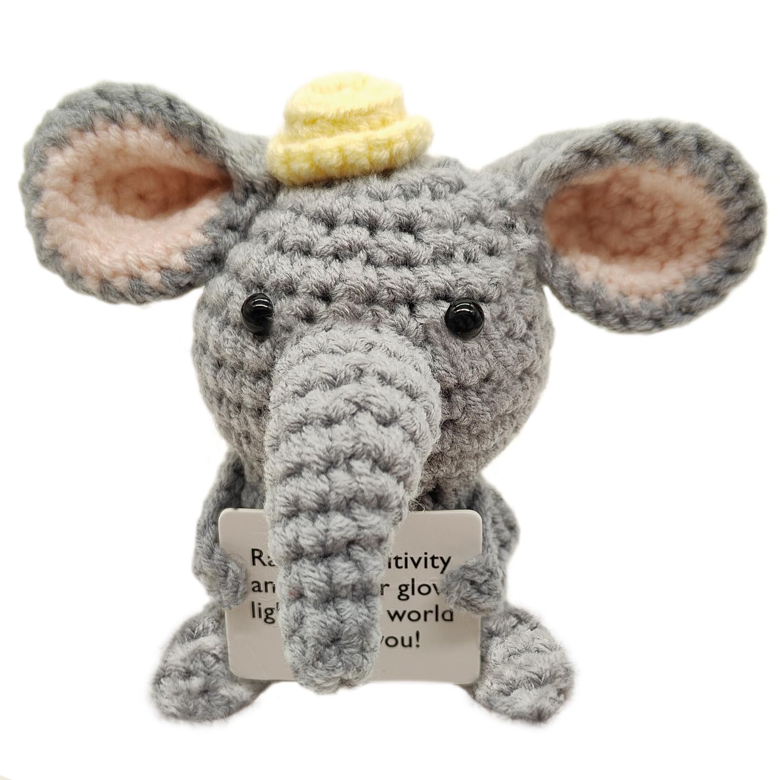 Peluche Cornichon Encourageante - Jouet Sensoriel De Poche 9 Cm - Avec Carte Positive - Cadeau Réconfortant Pour Enfants Et Adultes - Matière Douce Et Câline