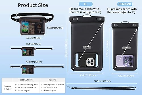 Miniatura 3 de AiRunTech Riñonera impermeable, bolsa impermeable para iPhone 15 14 13 12 11 Pro Max, bolsa seca impermeable IPX8 para esnórquel, playa, crucero,