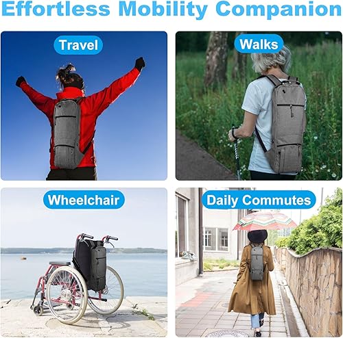 Miniatura 6 de Soporte portátil para mochila con tanque de oxígeno solo para tamaño D (M-15), cómoda mochila con cilindro de oxígeno médico con correas duraderas,