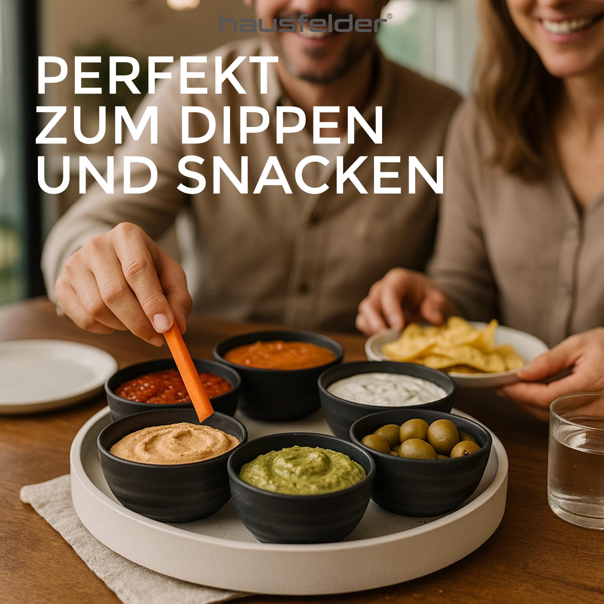 Hausfelder Raclette Schälchen Set 12, 12 Stück, Schwarz | 12 Stück, spülmaschinenfest, Raclette, Schälchen, Kleine, Dipschalen, Schwarz, Zubehör, Snackschalen, Tapas