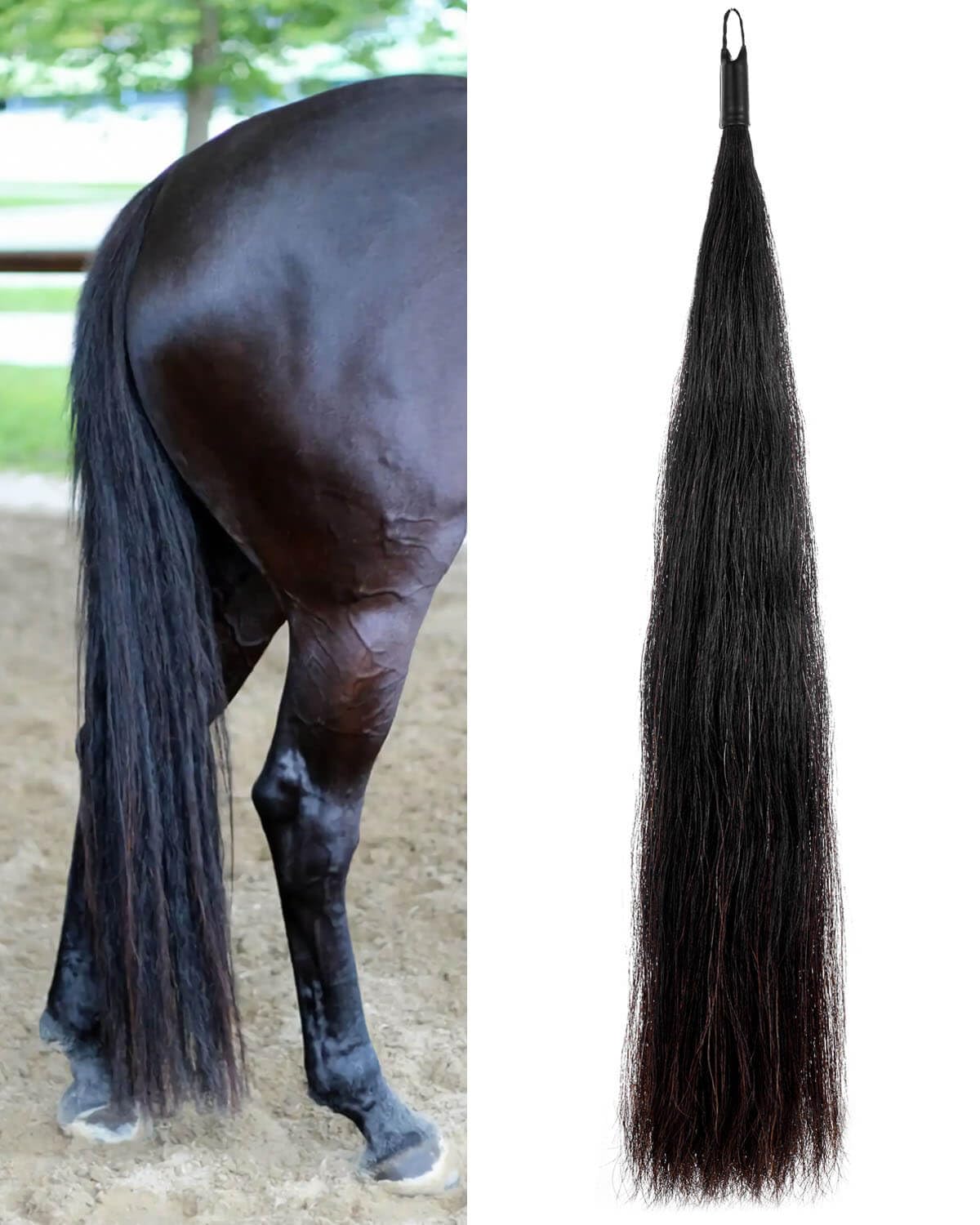 Amazon.com: 4/8 lb Horse Tail Extensions, Natural Real Horse Hair 