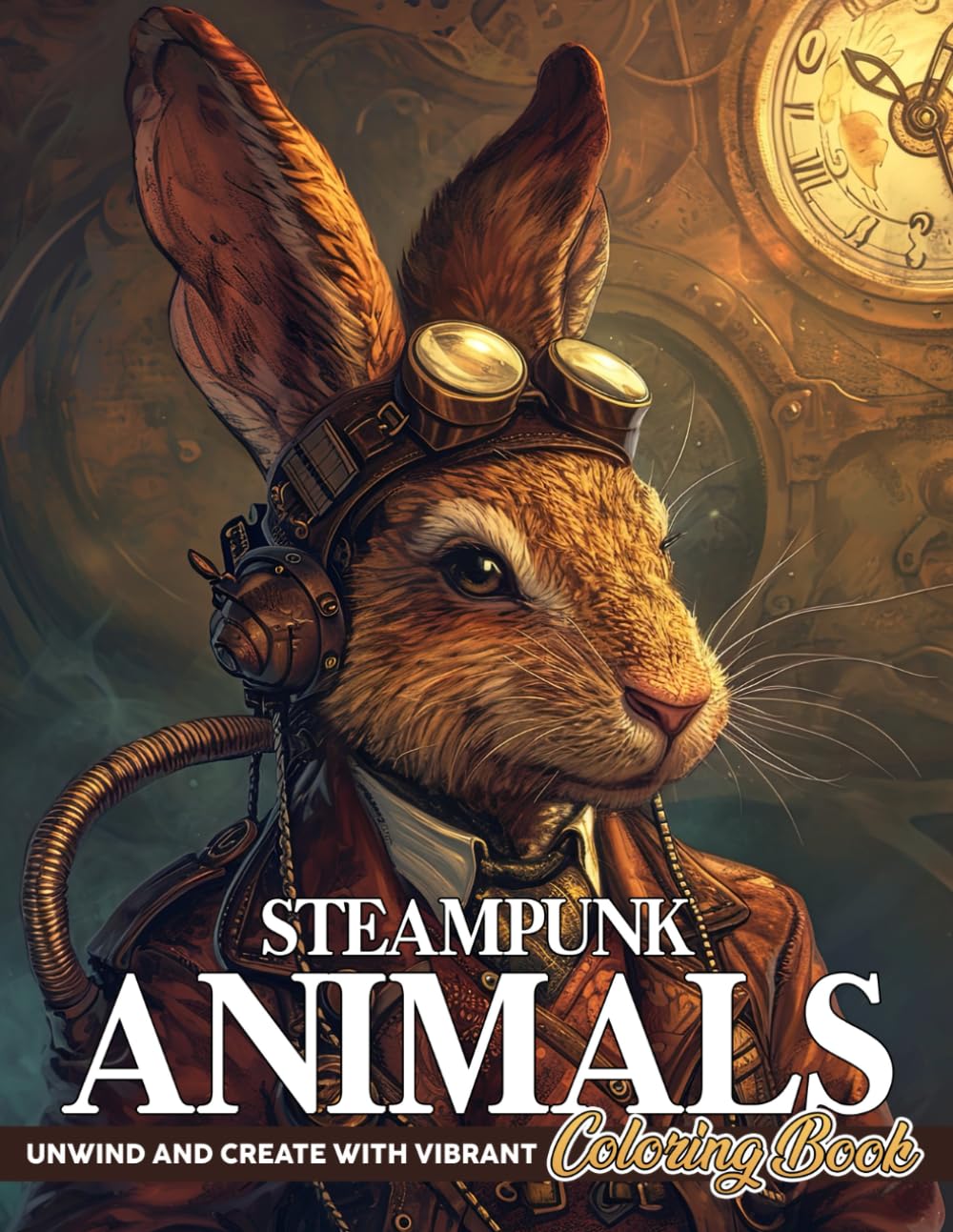 Steampunk Animals Coloring Book: Amazing Designs Of Retrofuturistic Animals Coloring Pages For Adults Release Stress And Relaxation