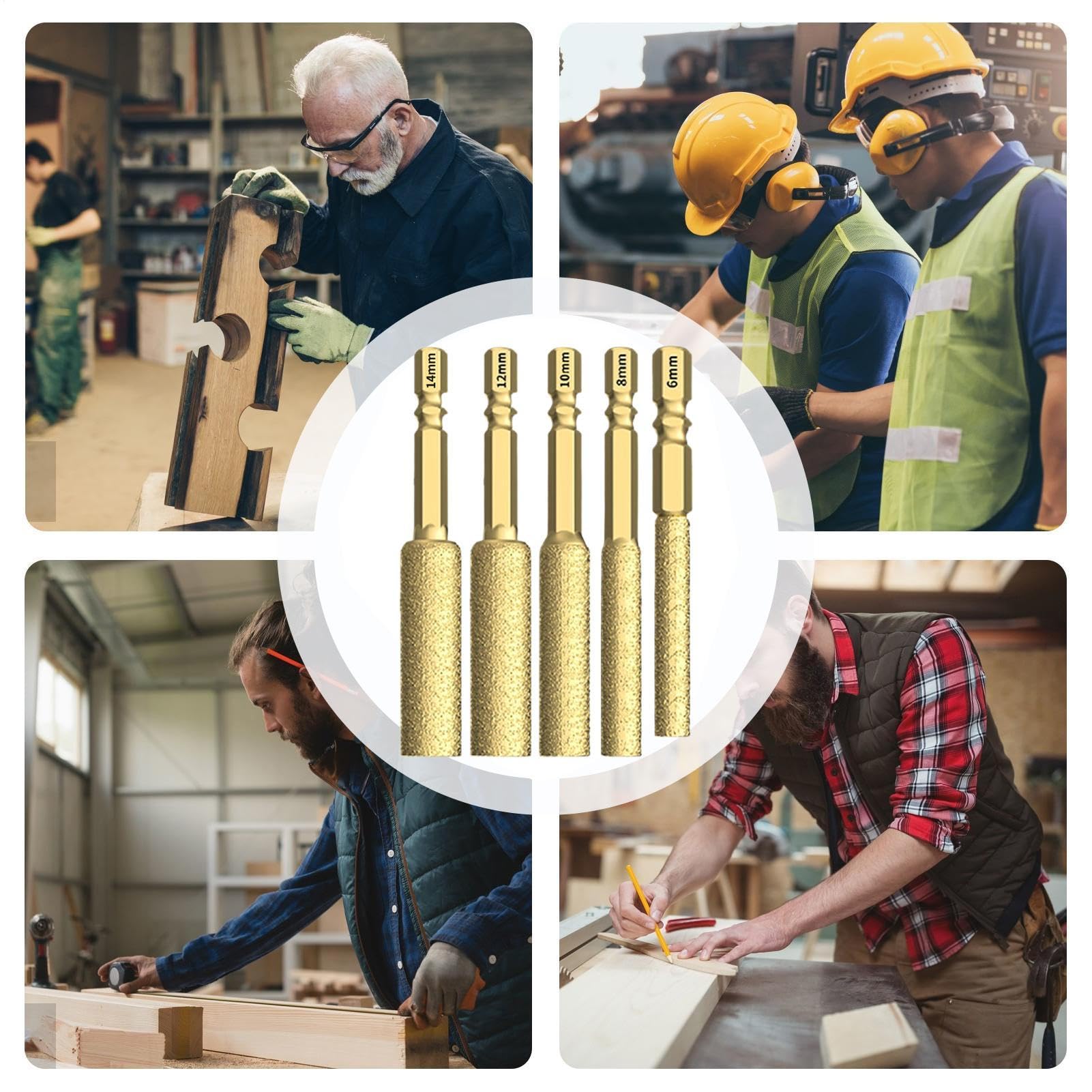 Brocas Para Azulejos Herramientas Para Perforar Y Lijar Vidrio | Juego De Brocas Para Materiales Duros Para Reformadores Fontaneros Electricistas Trabajos en Hormigón y Piedra Proyectos de