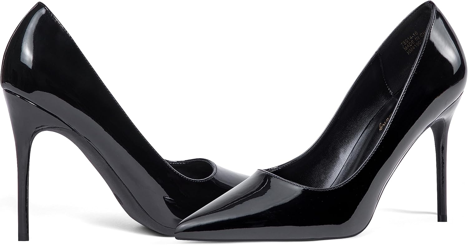 Elisabet Tang High Heels, Womens Pointed Toe Slip on Stilettos Party Wedding Pumps Basic Shoes - Image 3