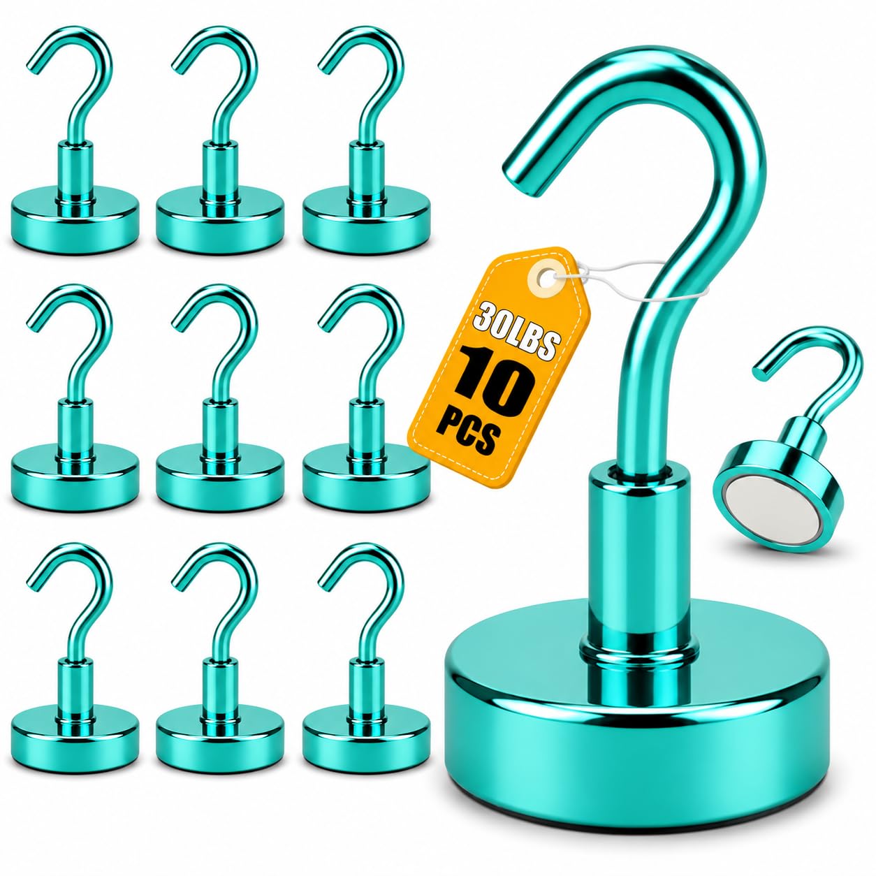 Heavy Duty Magnetic Hooks - Holds 30 lbs -13