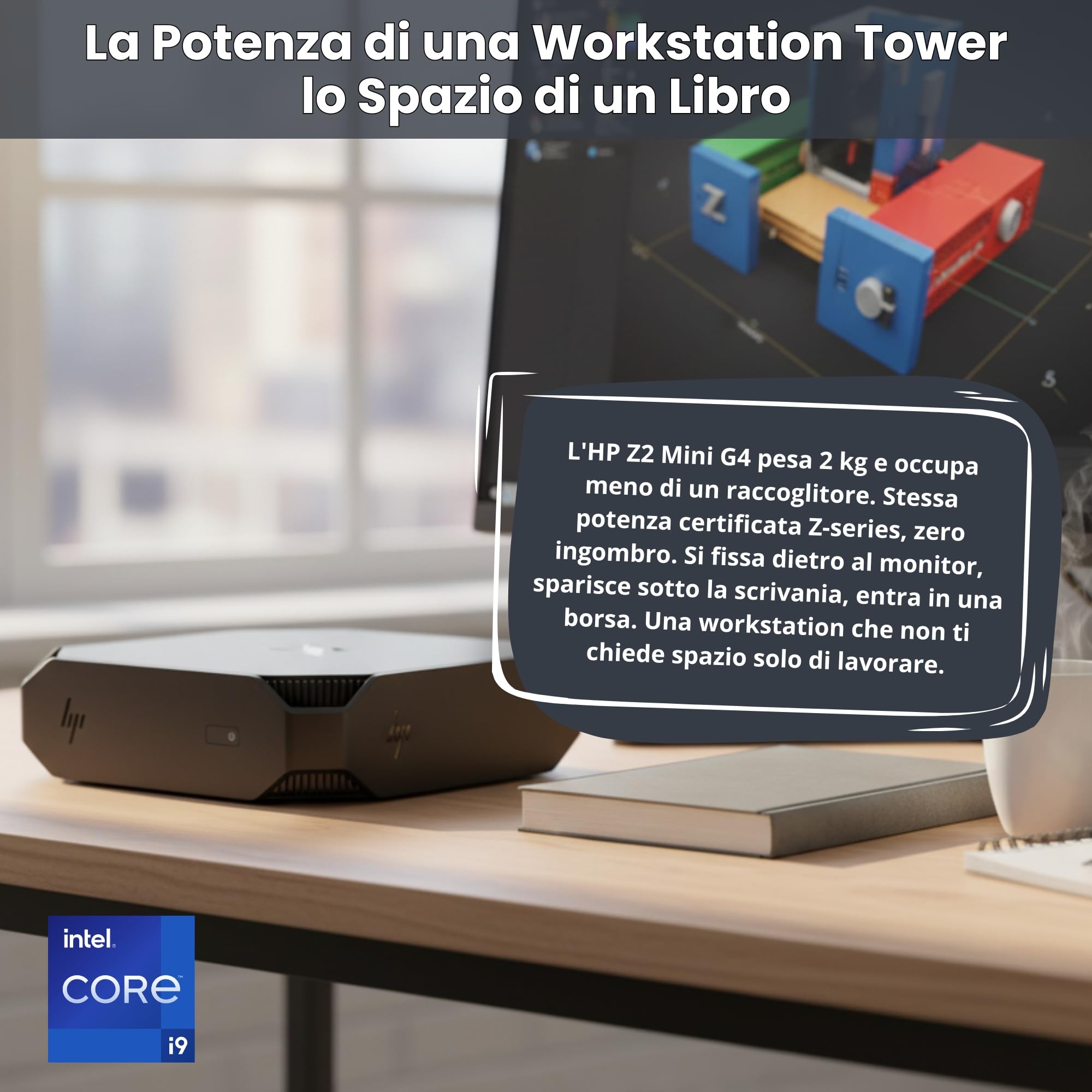 HP Z2 Mini G4 Workstation Mini PC Professionale Certificata ISV | Intel Core i9-9900 9a Gen 8 Core 16 Thread 5.0GHz | 32GB DDR4 | SSD NVMe 512GB | Win 11 Pro | Ricondizionato | Garanzia 36 Mesi