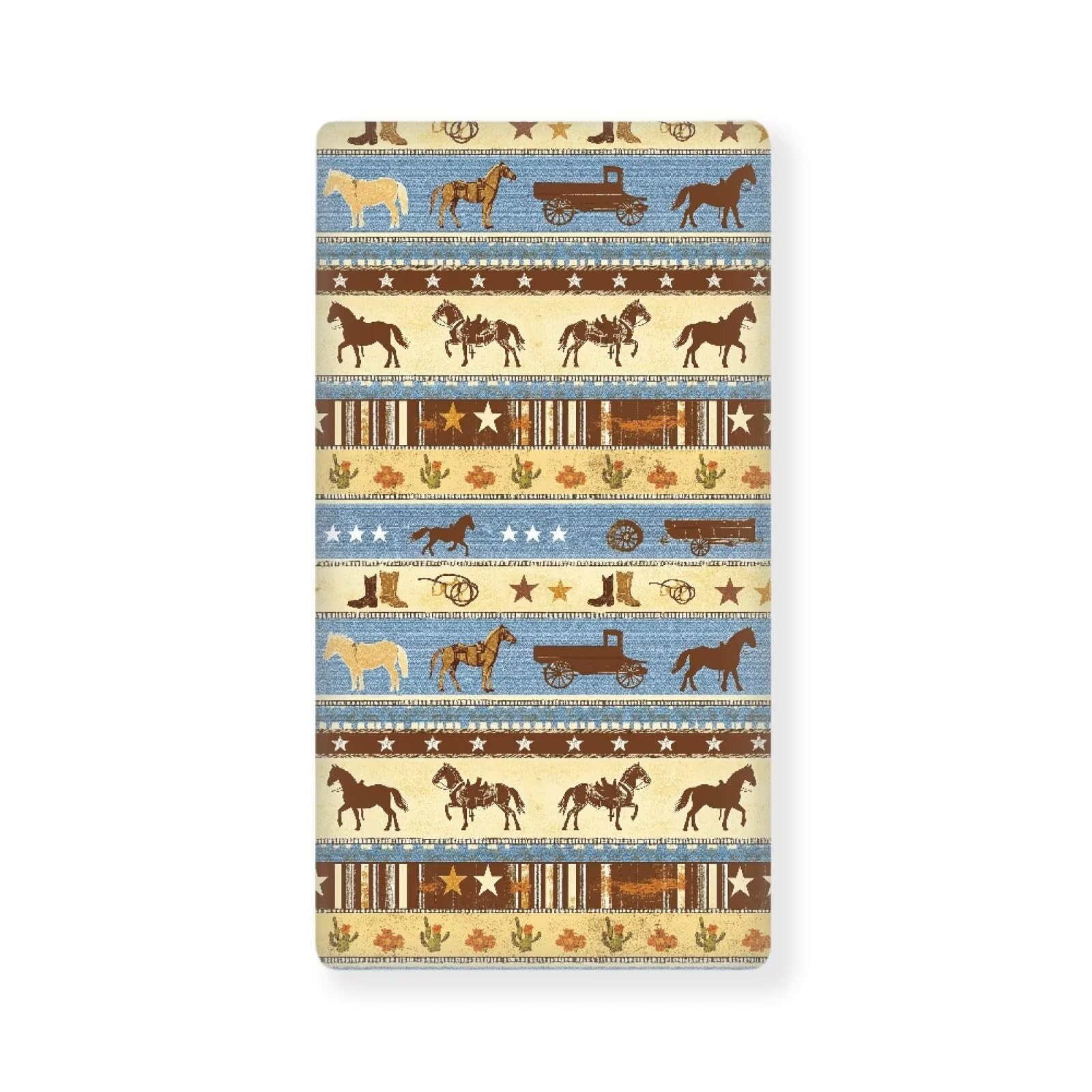 Western Cowboy Horse Baby Crib Sheets Neutral Breathable Bedding Sets for Cribs Fitted Removable Southwestern Mattress Cover for Girls Safe and Breathable Nursery Decor Home Accessories