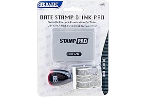 BAZIC Date Stamp, Reliable Impression for Tracking Dates, Years, Accounting