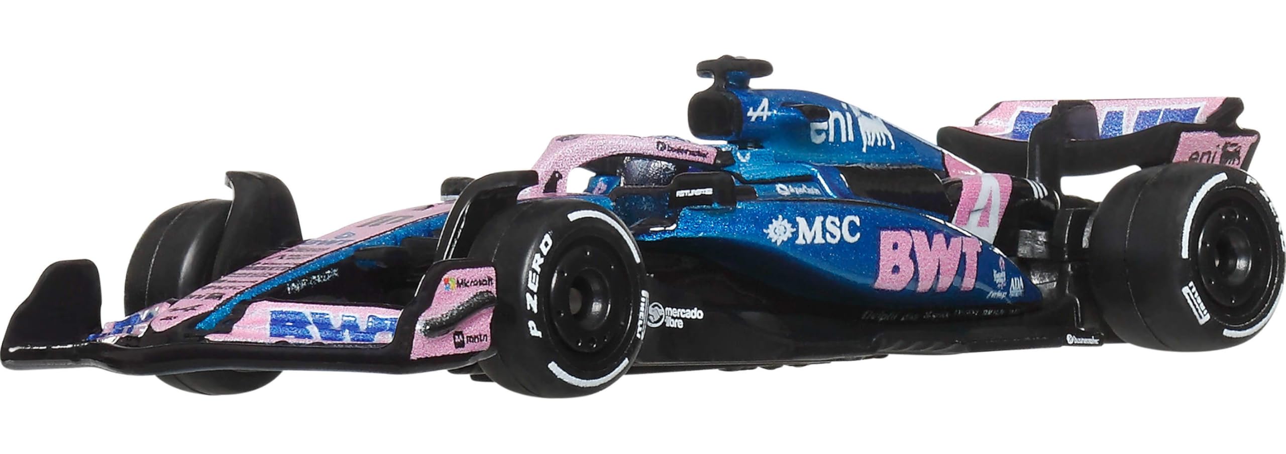 Hot Wheels Véhicules Formule 1 BWT Alpine – Pierre Gasly #10 en métal moulé à l’échelle 1/64 à Collectionner avec pneus Real Riders, carrosserie et châssis en métal, JKD82