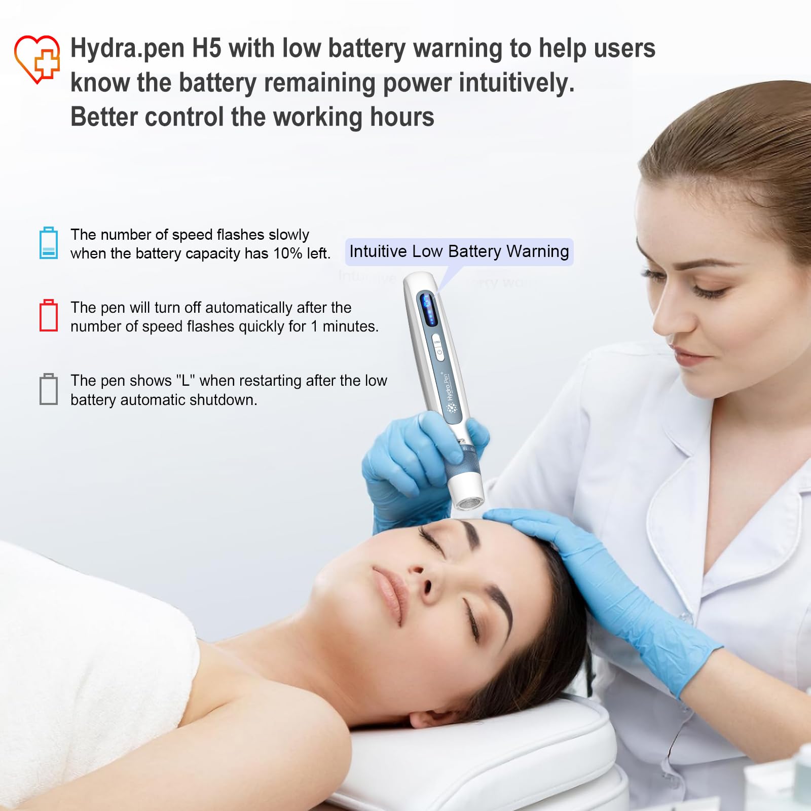 Penna Microneedling Hydra.pen H5,Dermapen Professionale con EMS,Display Digitale a LED, Base con Sensore Intelligente,8 Cartucce (12/36/HR Pins),Dermapen Microneedling per la Cura Della Pelle