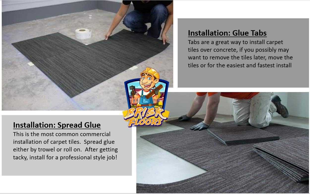 Buy Brisk Floors Capitan Commercial Carpet Tile Squares 19 69in X 19 69in Huge Coverage 53 82f High Traffic Glue Down School Flooring And Office Flooring By The Carton Captive Online In Indonesia B092wzqx3w
