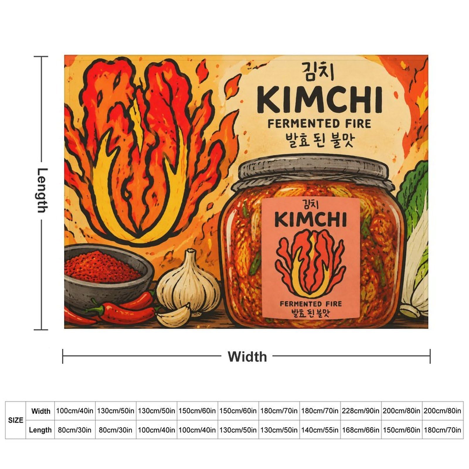 Kimchi Fermented Fire Poster Kuscheldecke für Zuhause