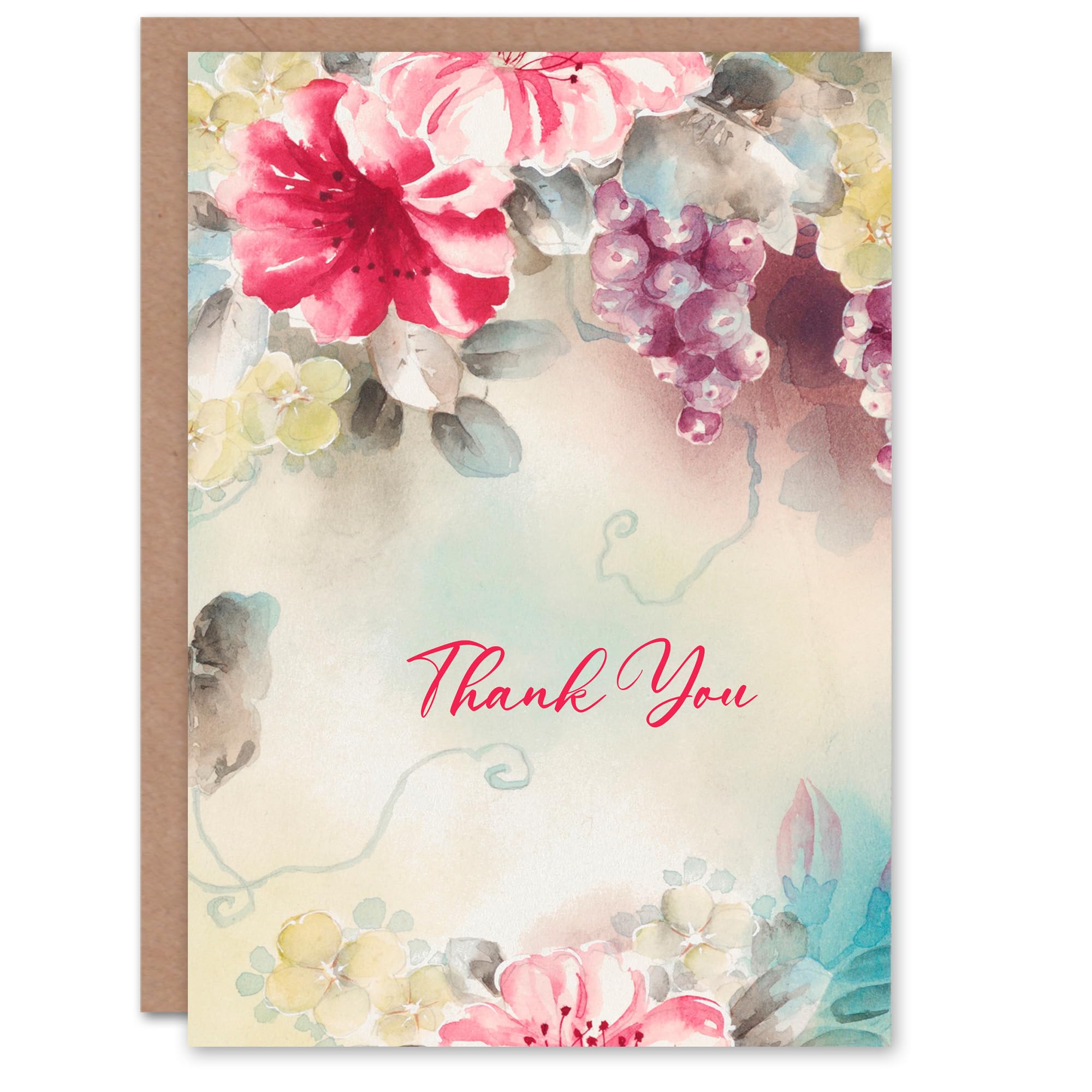 Artery8 Noritake Factory Thank You Card Floral Design Vintage Japanese