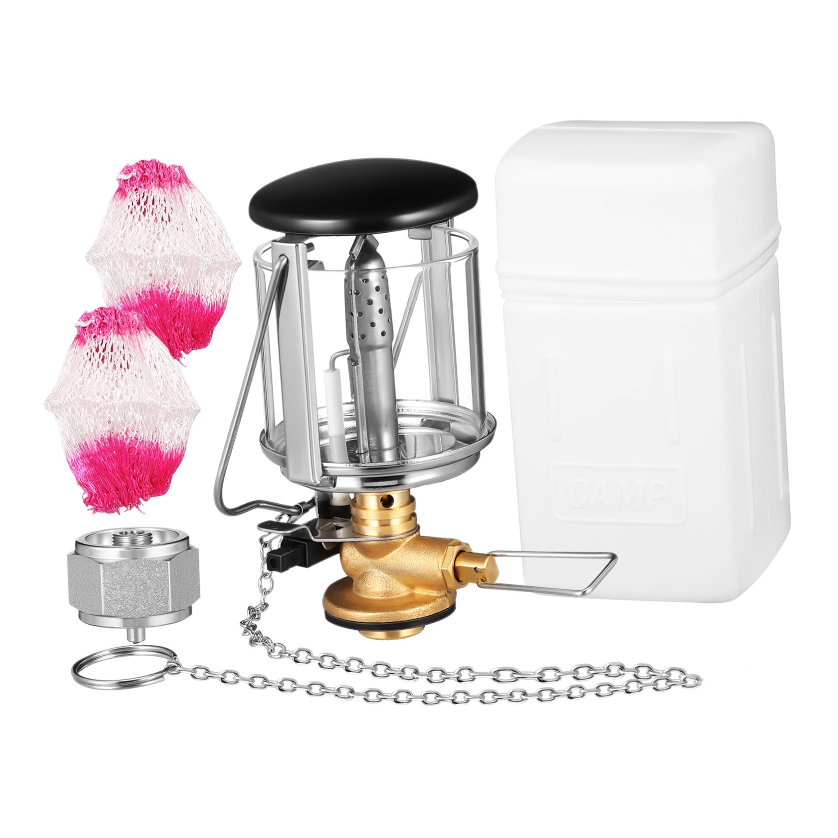 DOITOOL Lampada da Campeggio a Gas Portatile in Rame e Acciaio Inossidabile con Illuminazione per Esterni, per Tende e Rifornimento di Emergenza