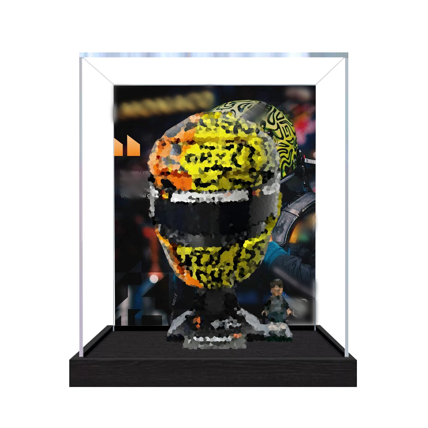 Dustproof acrylic Display Case for Le-go 43023 Helmets Model-display box only (StyleA Background 3mm)